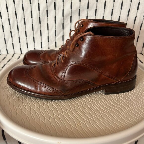 Wolverine 1000 Mile Wesley Wingtip Chukka Brown Boots Men Leather Steampunk 13D - Picture 3 of 10